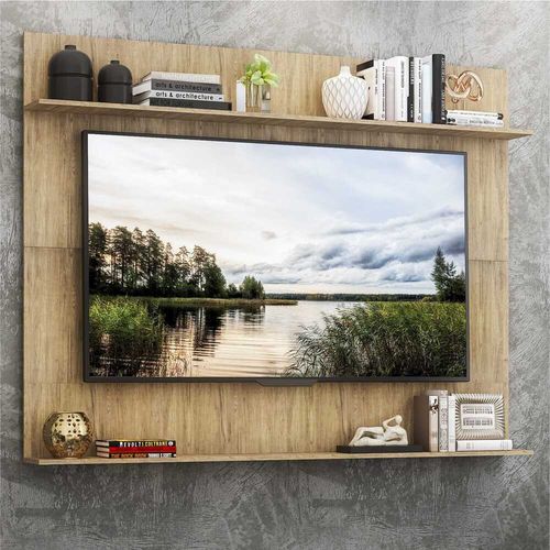 Painel com Suporte TV 65" e Prateleiras Amsterdã Classic Multimóveis Rustic