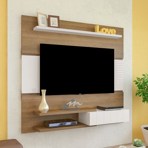 Painel com Suporte TV 55" Multimóveis CR45161 Pinho/Off White