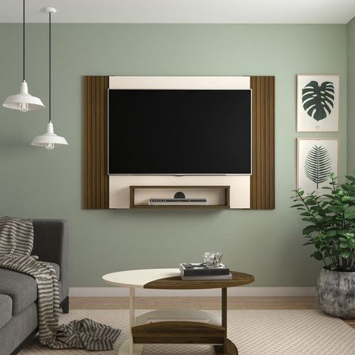 Painel com Suporte TV 47" Multimóveis CR45155 Pinho/Off White