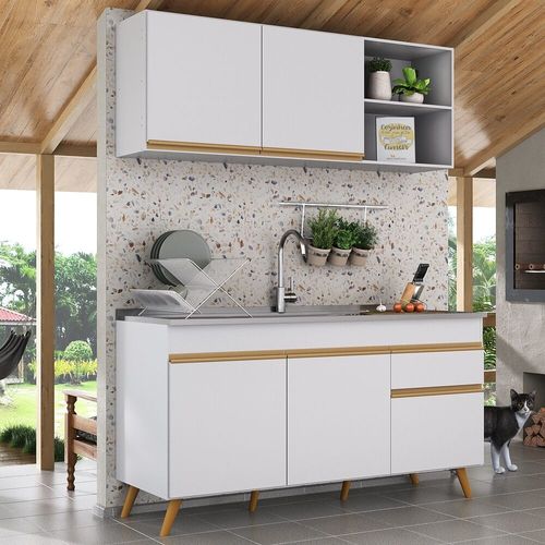 Armário de Cozinha Compacta Veneza Multimóveis MP2142.156 Branco