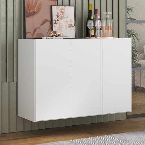 Aparador Buffet 3 Portas Suspenso Veneza Multimóveis MP1008 Branco