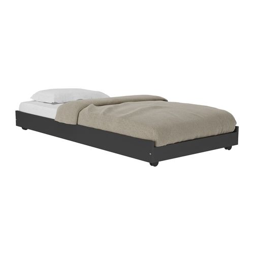 Cama Auxiliar Solteiro com Colchão Incluso Multimóveis CR35104 Preto