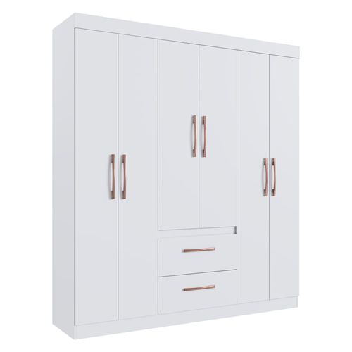 Guarda-Roupas 6 Portas 2 Gavetas Multimóveis CR35114 Branco