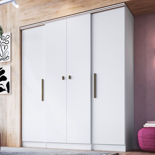 Guarda-Roupa 4 Portas 2 Gavetas Multimóveis CR35073 Branco