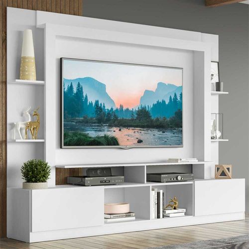 Estante Rack com Painel e Suporte TV 65" Moscou Multimóveis Branco