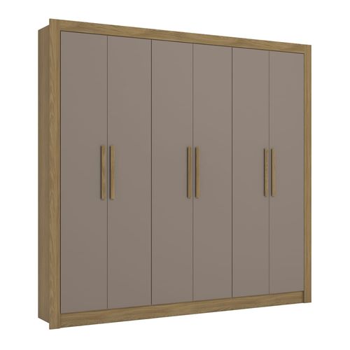 Guarda-Roupas Casal 6 Portas e 2 Gavetas Multimóveis CR35154 Nogueira/Fendi