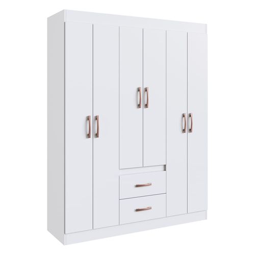 Guarda-Roupas 6 Portas 2 Gavetas Multimóveis CR35115 Branco