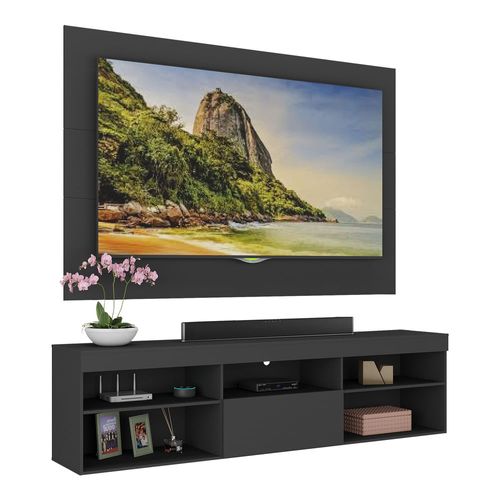 Rack Suspenso com Painel TV até 65 Polegadas Miami Multimóveis MP1058 Preto