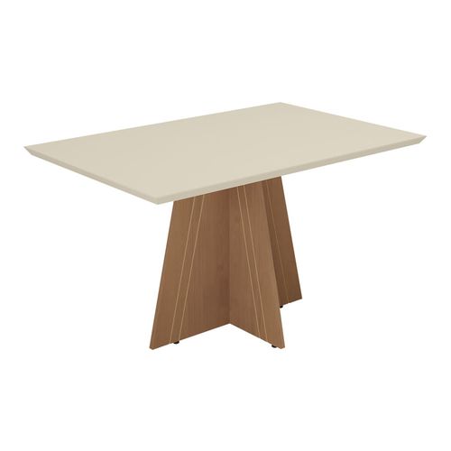 Mesa de Jantar 136 cm Marselha Multimóveis EX2005 Madeirada/Off White