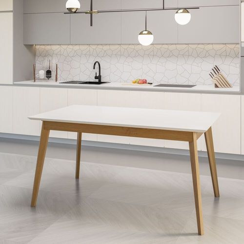 Mesa de Jantar 160cm Multimóveis CR50053 Imbuia/Off White