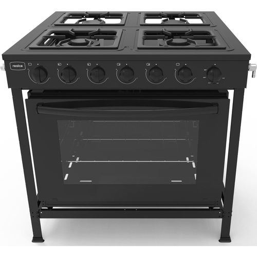 Fogão Industrial 4 Bocas Baixa Pressão com Forno Realce Bivolt CR221 Preto