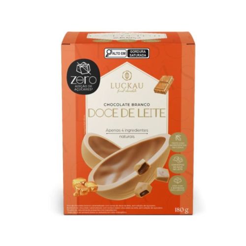 Ovo de Páscoa Chocolate Branco Doce de Leite Luckau 180g