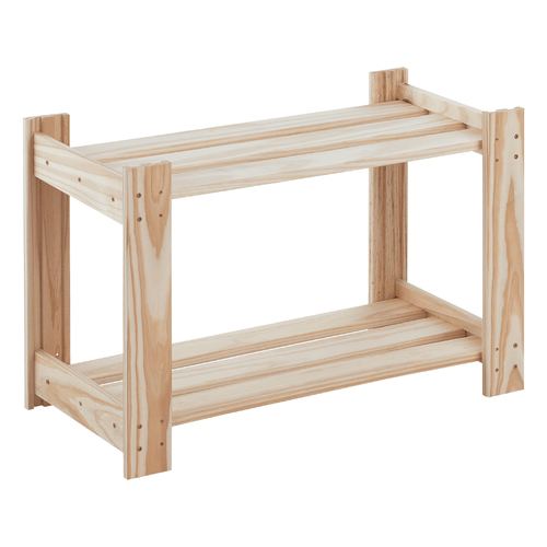 Estante Multiuso em Madeira 62 cm com 2 Prateleiras Modulare Natural Tramontina 91622016
