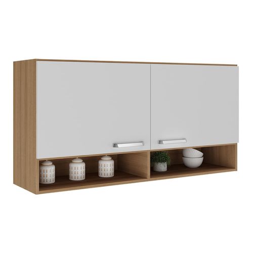 Armário Aéreo 120cm com 2 Portas Paris Multimóveis MP2214 Rustic/Branco