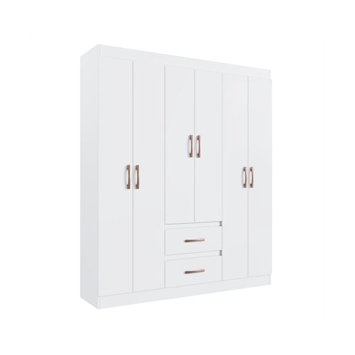 Guarda-Roupas Solteiro 6 Portas e 2 Gavetas Multimóveis CR35210 Branco