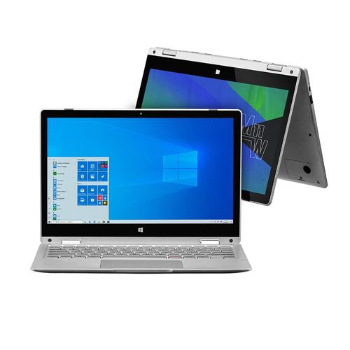 Notebook 2 em 1 M11W Prime, com Windows 10 Home, Processador Intel  Quadcore, Tela 11,6 Pol , 4GB 64GB Prata - PC302OUT [Reembalado]