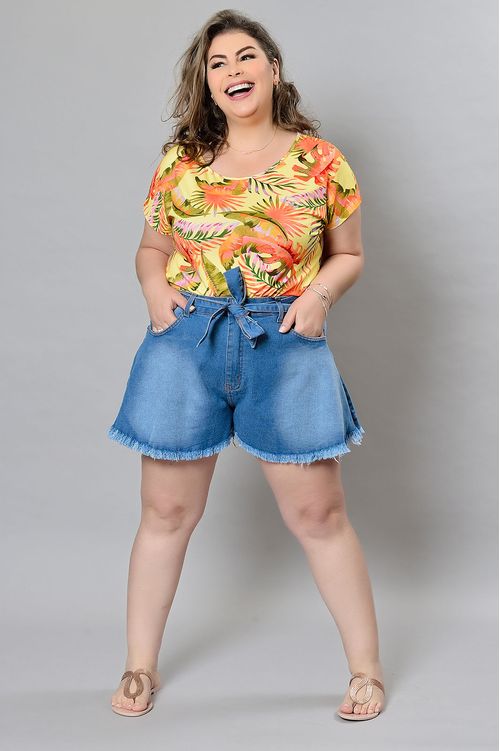 Shorts Godê Jeans Estonado Plus Size Naty