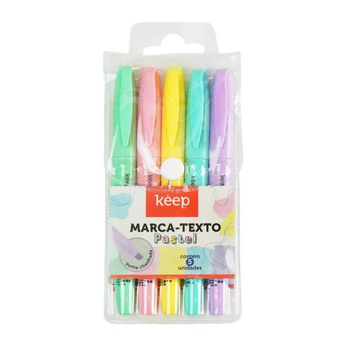 Marca Texto 5 Cores Pastel Keep - MR070OUT [Reembalado]