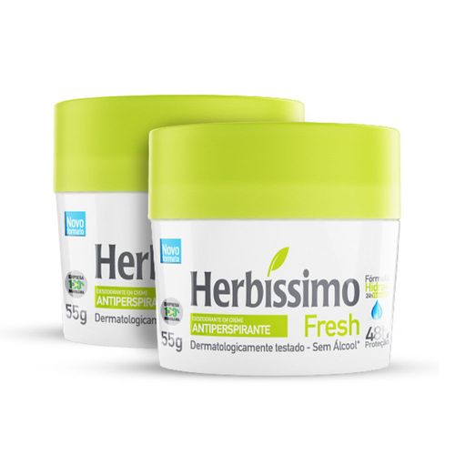 Kit Desodorante Creme Antitranspirante Fresh Herbissimo 55G - 2 unidades