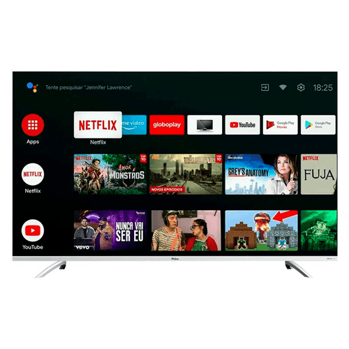 Smart TV LED 58'' Philco 4K UHD Borda Infinita Android Google Assistente Dolby Audio Silver PTV58GAGSKSBL