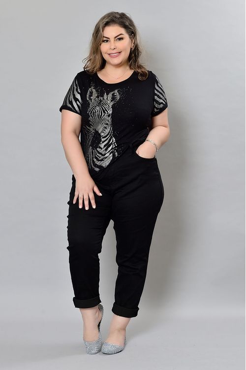 Calça Cigarrete Preta Plus Size Sofia