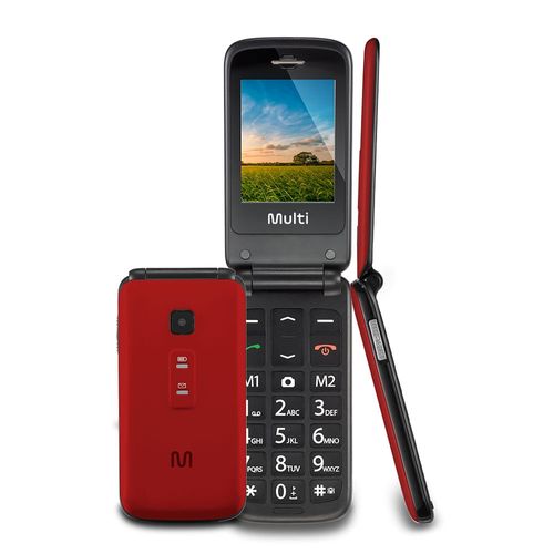 Celular Flip Vita Multilaser Dual Chip MP3 vermelho - P9021OUT [Reembalado]