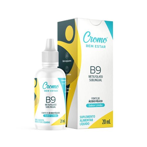 Metilfolato B9 fonte Ácido Folico Cromo Bem Estar 20ml