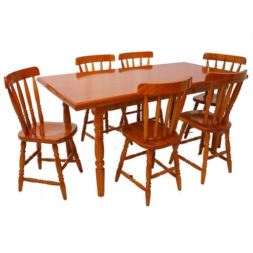 Conjunto Mesa de Jantar 160cm com 6 Cadeiras Multimóveis CR50085 Mel