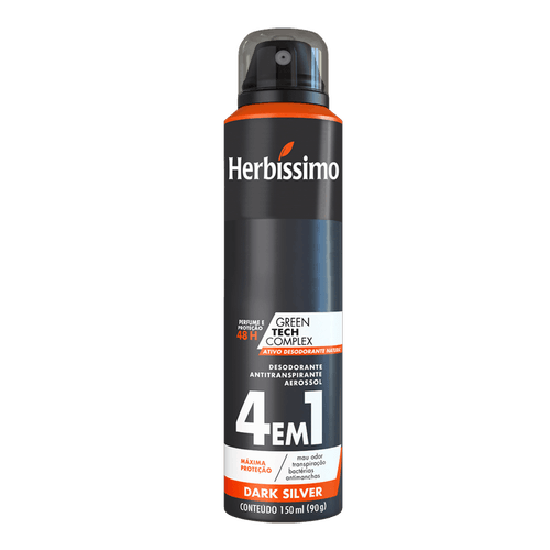 Desodorante Aerosol Antitranspirante Herbissimo Dark Silver 150Ml