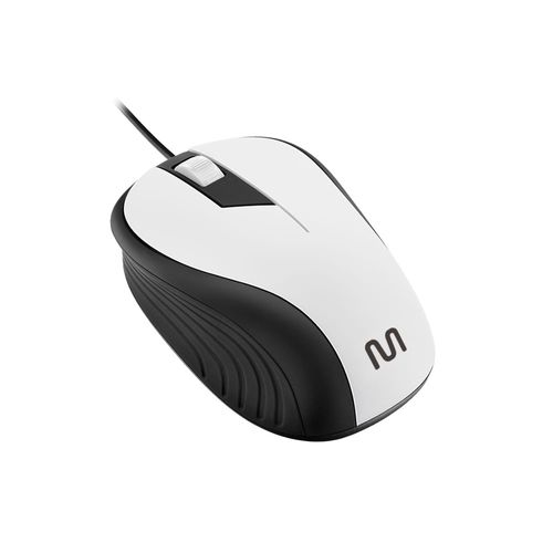 Mouse Com Fio Wave Conexão Usb 1200dpi Cabo de 130cm 3 Botões Textura Emborrachada Branco - MO224OUT [Reembalado]