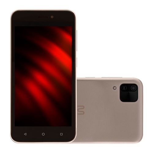 Smartphone Multilaser E 2 3G 32GB Wi-Fi Tela 5 pol. Dual Chip 1GB RAM Android 11 (Go edition) Processador Quad Core - Dourado - P9149OUT [Reembalado]