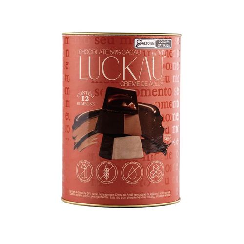 Bombom Choco 54% Cacau Creme Avelã Luckau 198g