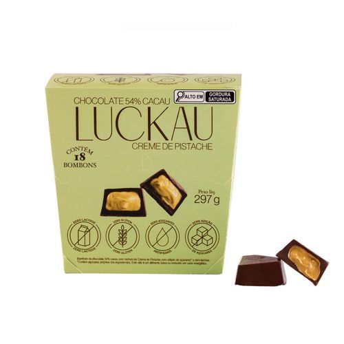 Bombom Choco 54% Cacau Pistache Luckau 18x16g