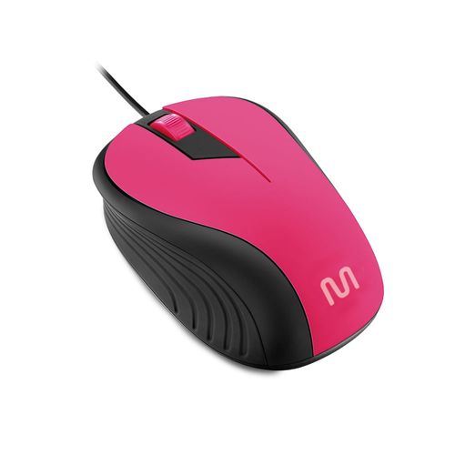 Mouse Com Fio Wave Conexão USB 1200dpi Cabo de 130cm 3 Botões Textura Emborrachada Rosa - MO223OUT [Reembalado]