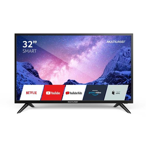 Tela 32 Pol, HD com Função Smart E Wi-Fi Integrado Entradas HDMI + USB + RJ45 + AV Multilaser - TL031OUT [Reembalado]