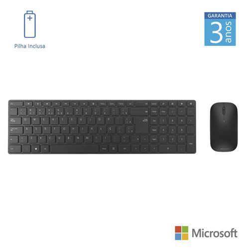 Teclado e Mouse Sem Fio Designer Bluetooth Preto Microsoft  - 7N900005OUT [Reembalado]