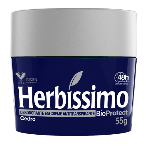 Desodorante Herbíssimo Creme Antitranspirante Bioprotect Cedro 55G