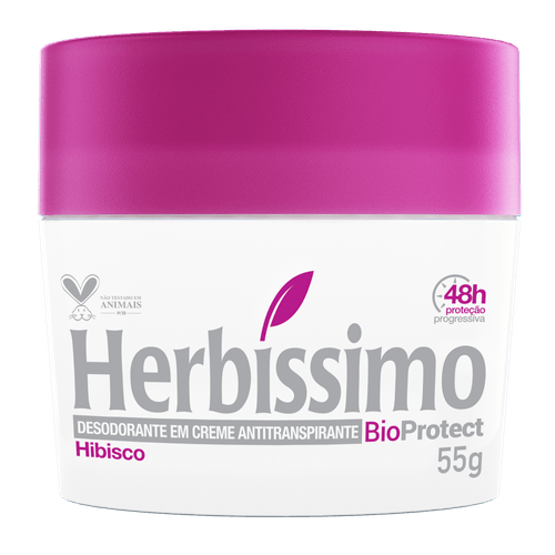 Desodorante Herbíssimo Creme Antitranspirante Bioprotect Hibisco 55G