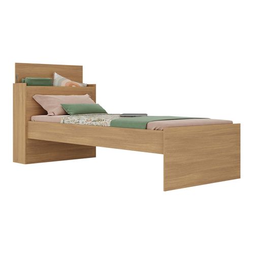 Cama de Solteiro com Colchão Incluso e Baú Embutido Multimóveis MP4232 Rustic