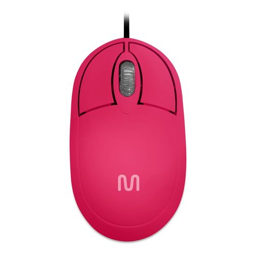 Mouse Com Fio Classic Conexão USB 1200dpi Cabo de 120cm 3 Botões Rosa - MO304OUT [Reembalado]