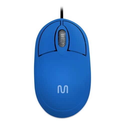 Mouse Com Fio Classic Conexão USB 1200dpi Cabo de 120cm 3 Botões Azul - MO305OUT [Reembalado]