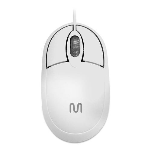 Mouse Com Fio Classic Conexão USB 1200dpi Cabo de 120cm 3 Botões Branco - MO302OUT [Reembalado]