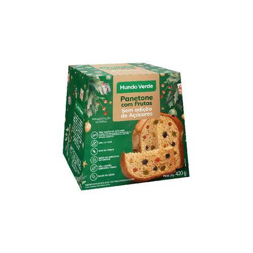 Panetone Com Frutas Sem Açúcares Mundo Verde 400G