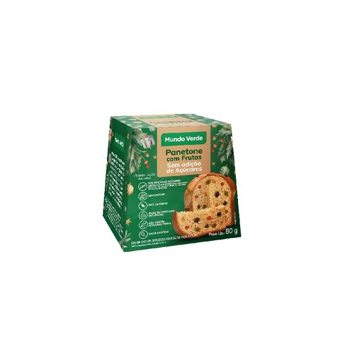 Panetone Com Frutas Sem Açúcares Mundo Verde 80G