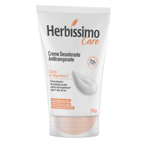 Creme Desodorante Antitranspirante Coco e Vitamina C Bisnaga 55g