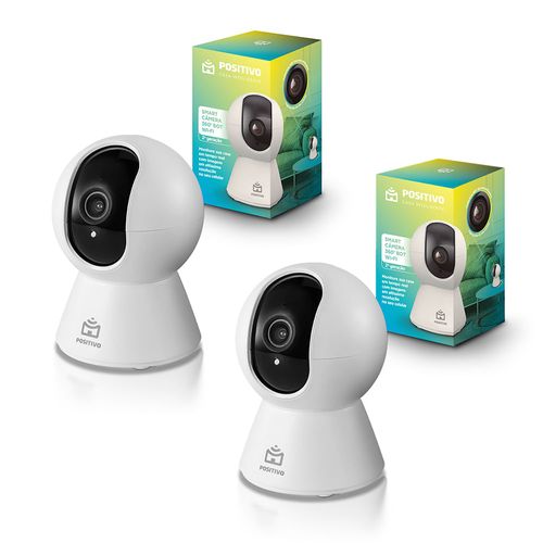 Kit 2 Smart Câmera 360° Bot Wi-Fi 2ª Geração Positivo Casa Inteligente - FHD - Noturna – Suporte a MicroSD 128GB