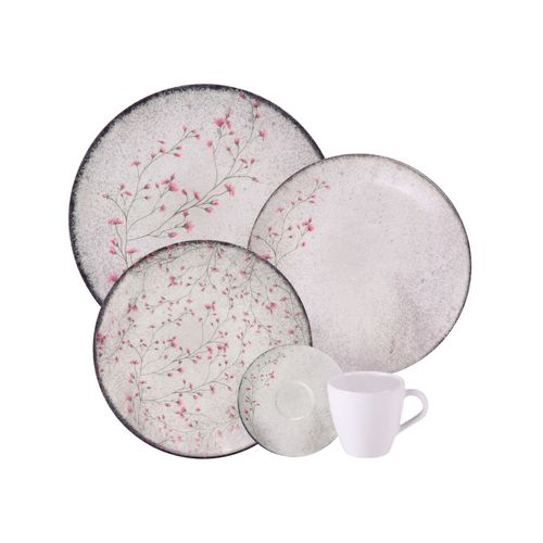 Aparelho de Jantar Tramontina Floralis em Porcelana Decorada 20 Peças