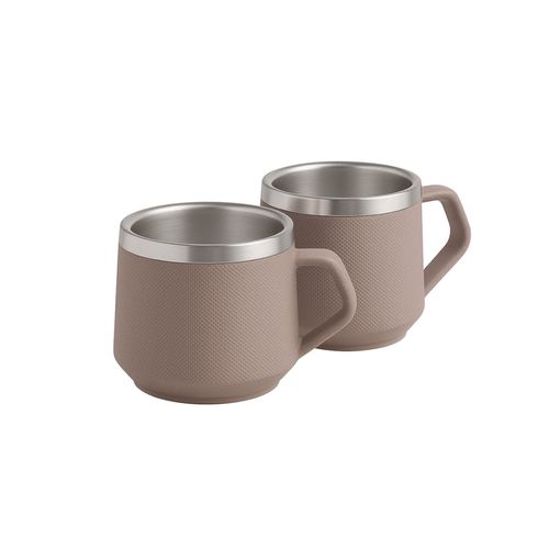 Kit 2 Xícaras para Café Tramontina em Aço Inox Cinza 80 ml